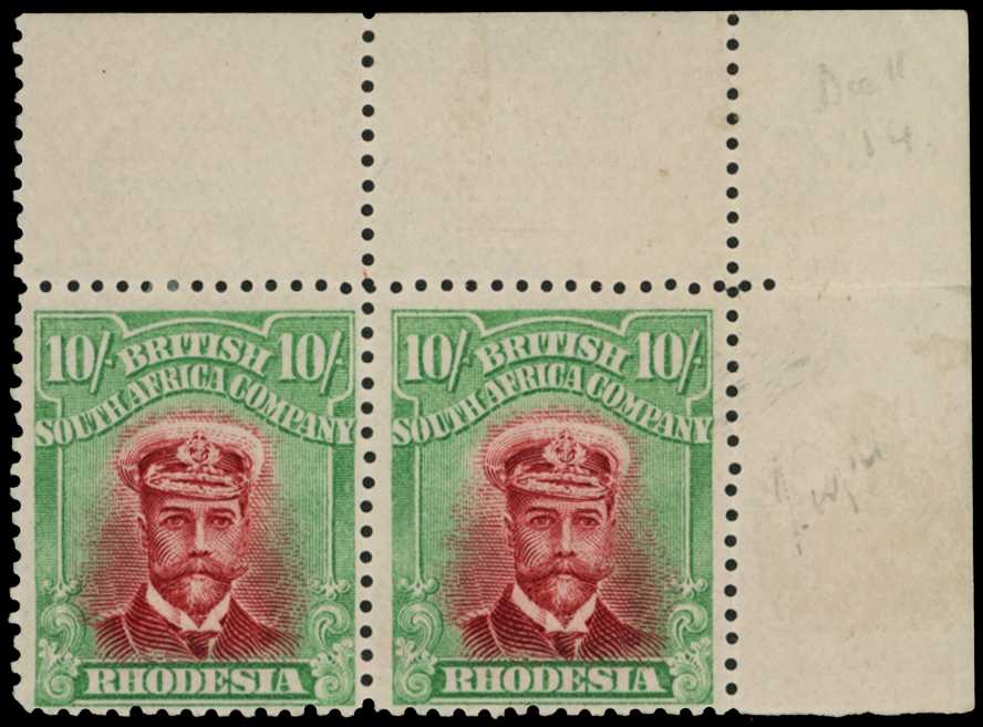 1913-7 10/- Head Die II, perf 14. Top...