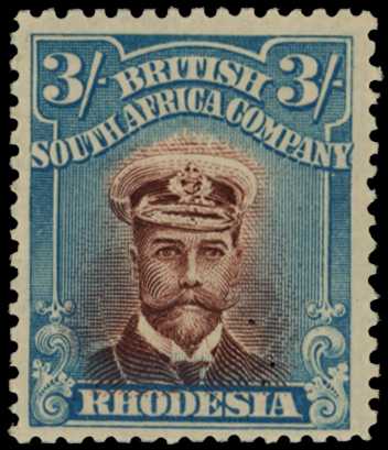 1913-7 3/- Head Die II, perf 15. Large part...