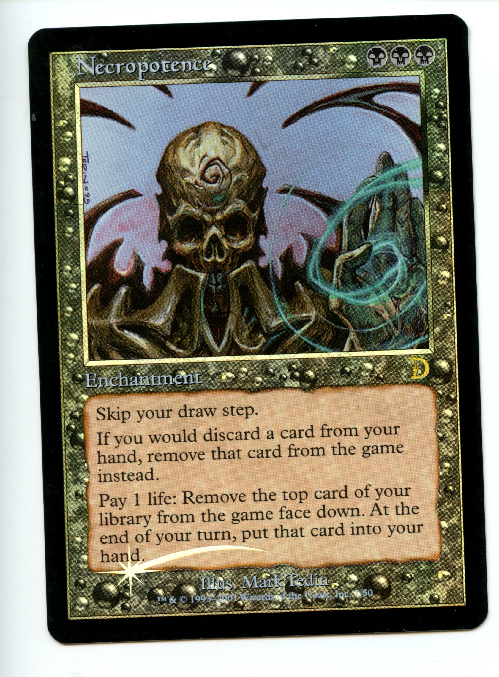 Magic the Gathering - Necropotence Foil - Deckmaster's Promo - Moderately Played