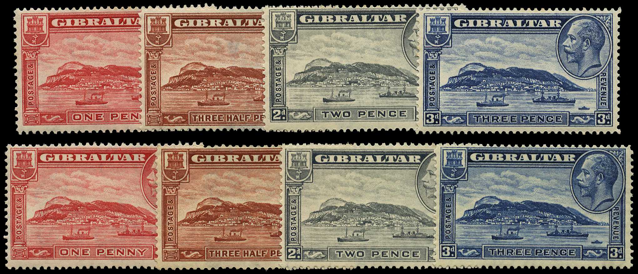 1931-3 'Rock' set of four, both perfs, o.g....