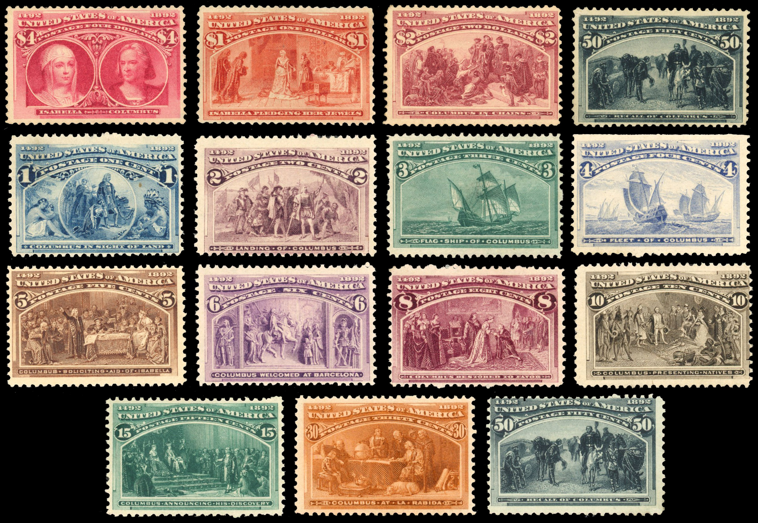 United States 1893 Columbian Exposition range mostly unused