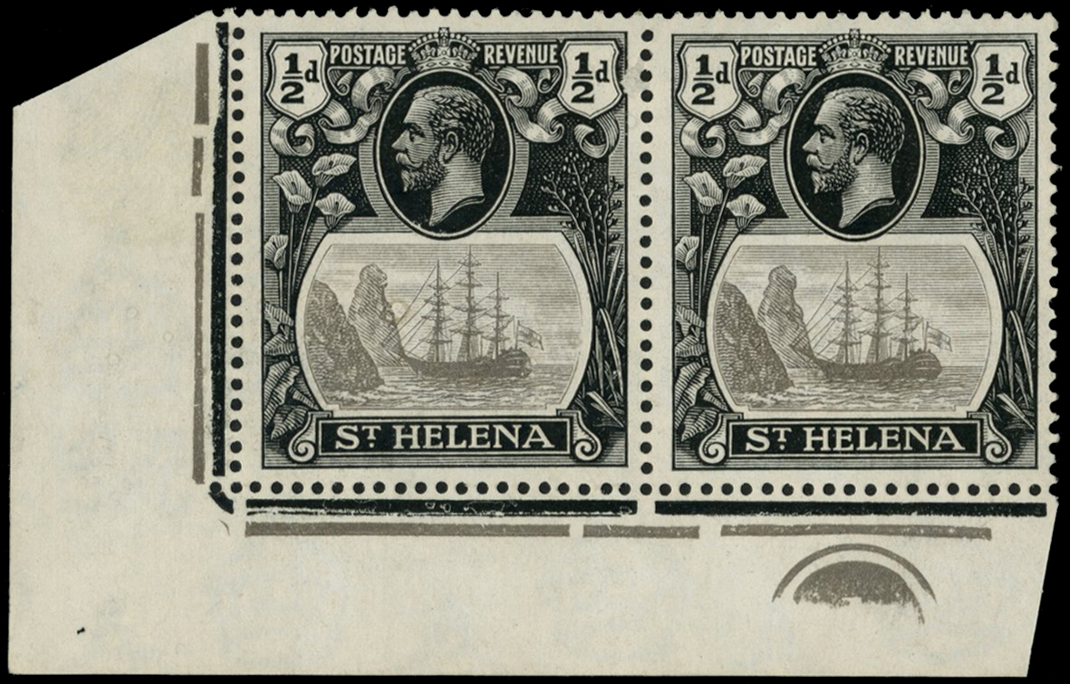 1922 ½d grey and black l/l corner...
