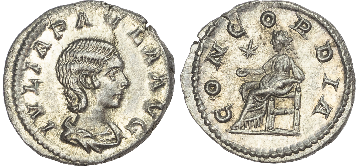 Julia Paula, wife of Elagabalus (AD 219-220) AR Denarius, Rome, 3.31g. 