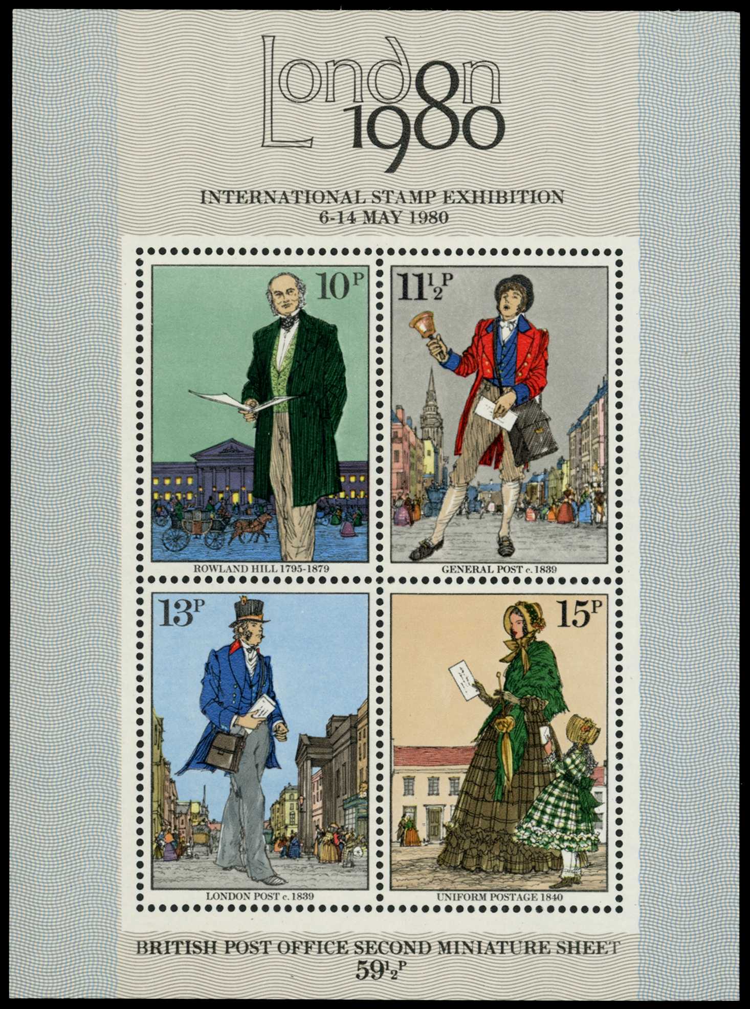 1979 Rowland Hill Miniature Sheet, showing...