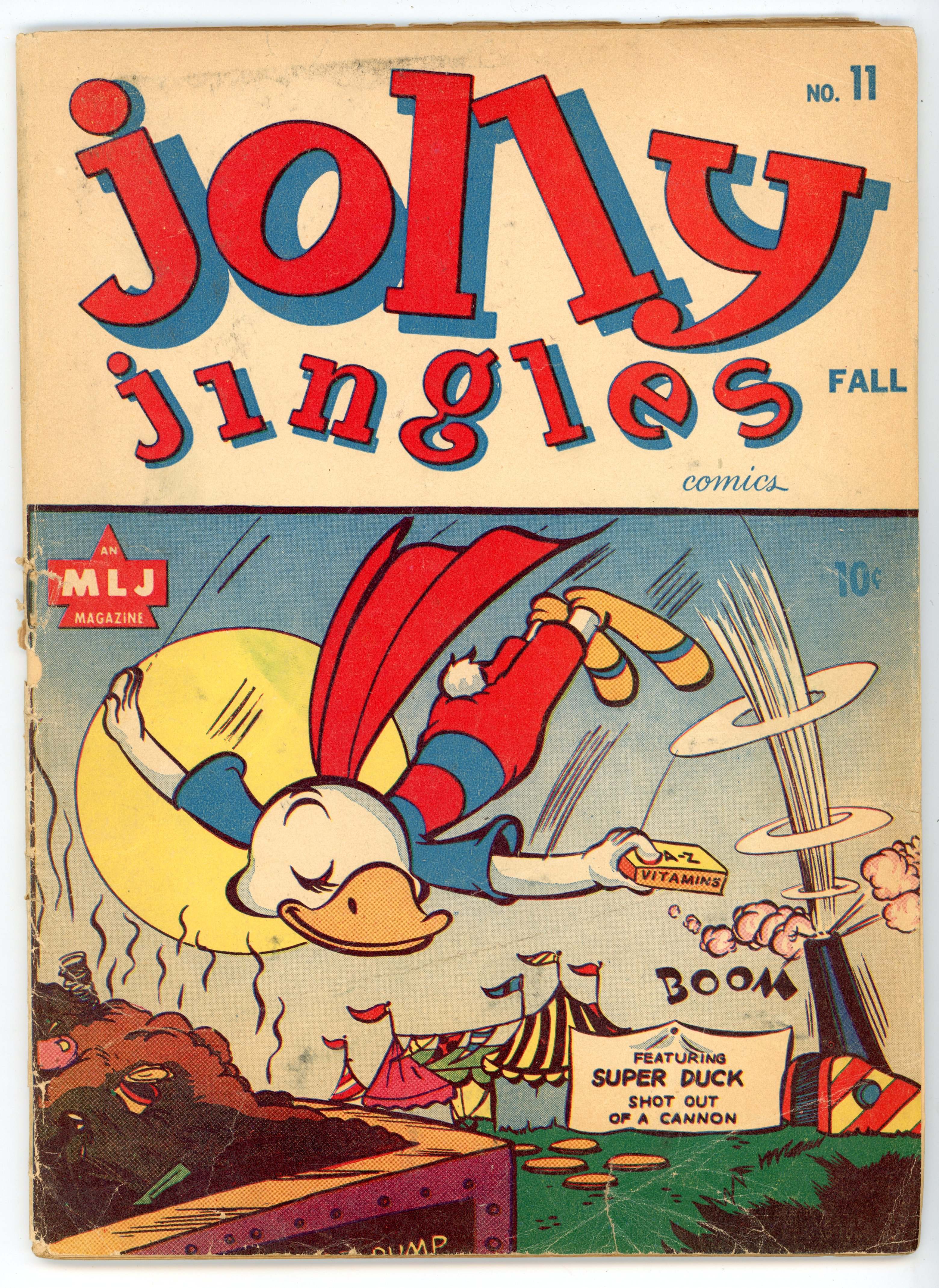 †Jolly Jingles #11 (Archie, 1943) Second appearance of Super Duck.  