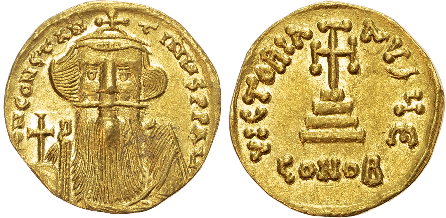 Constans II (AD 641-668) AV Solidus, Constantinople, AD 644-646, 4.48g. 