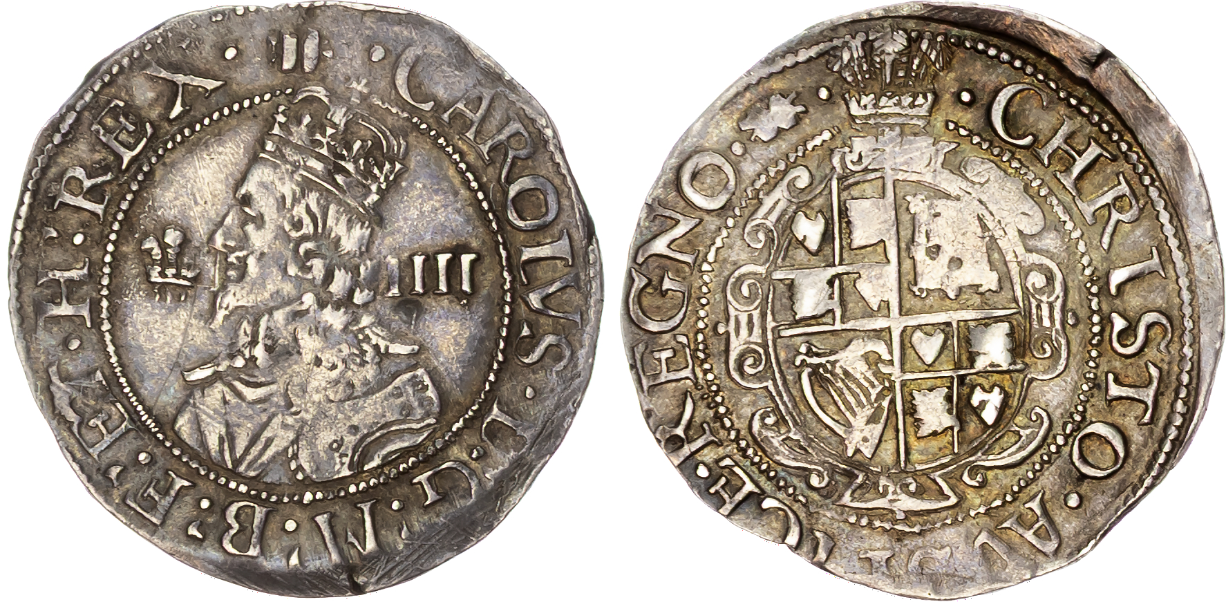 Charles I (1625‑1649), AR Groat, Aberystwyth mint (1638/9‑1642), mm. book.