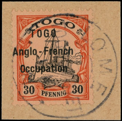 1914 30pf black and orange on buff (1st...