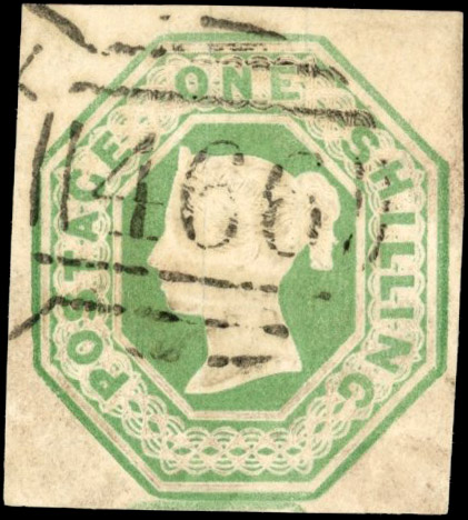 GB SG 54 1847 1s embossed used