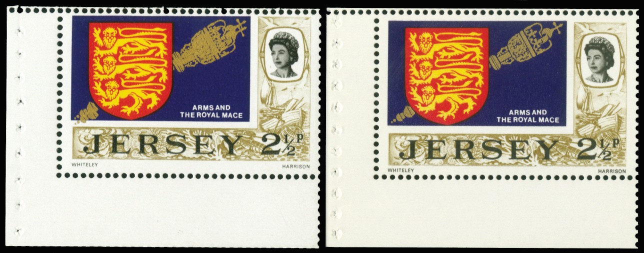 1971 2½p "Royal Mace" booklet pane. Very fine...