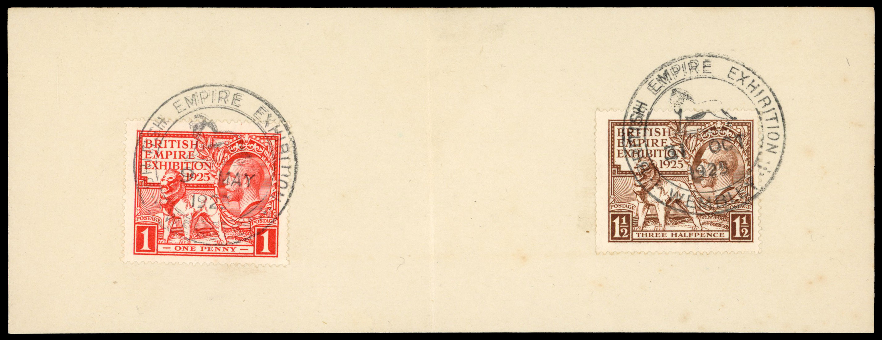 1925 British Empire Exhibition. Piece first/last day exhibition