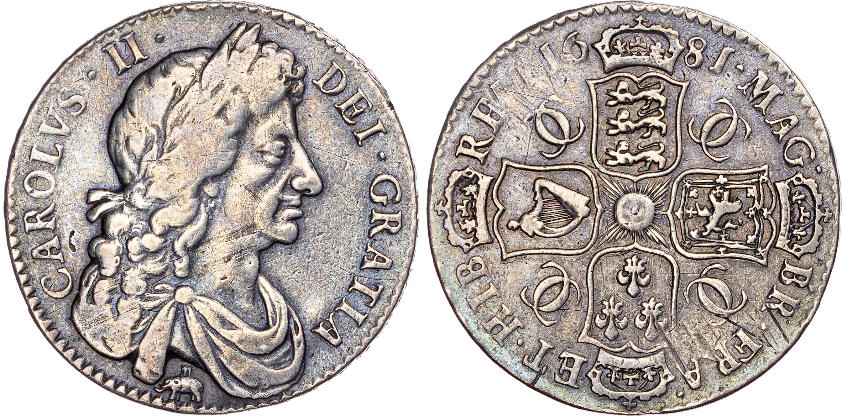 Charles II (1660‐1685), AR Halfcrown, 1681 T. TERTIO.