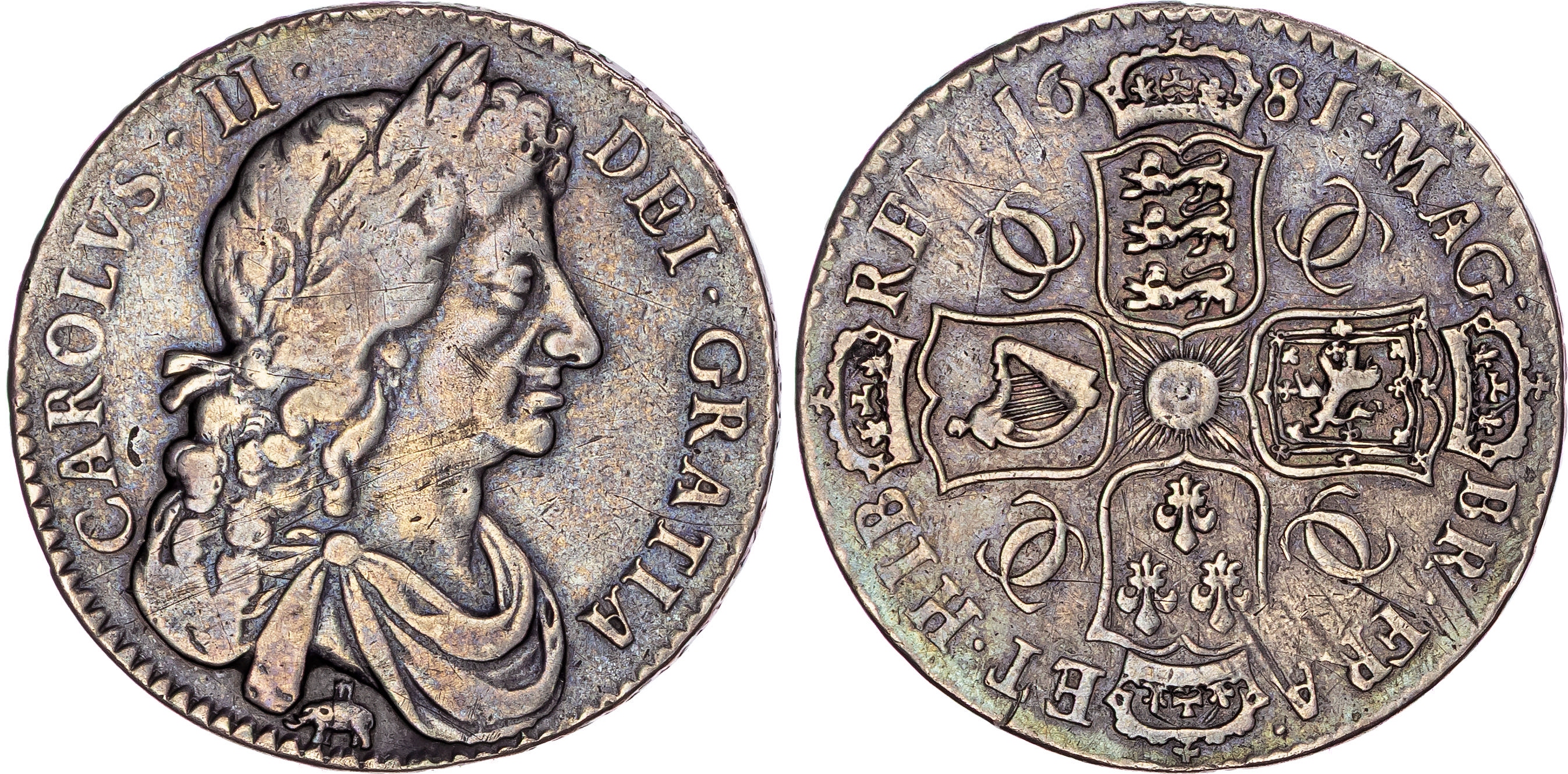 Charles II (1660‐1685), AR Halfcrown, 1681 T. TERTIO.