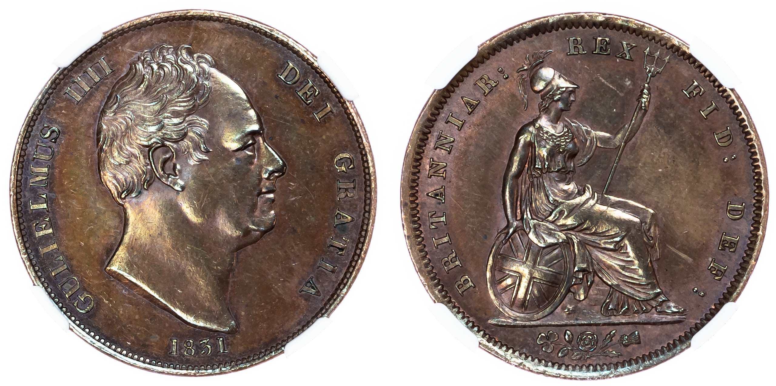 William IV (1830-1837), Penny, 1831. NGC MS62