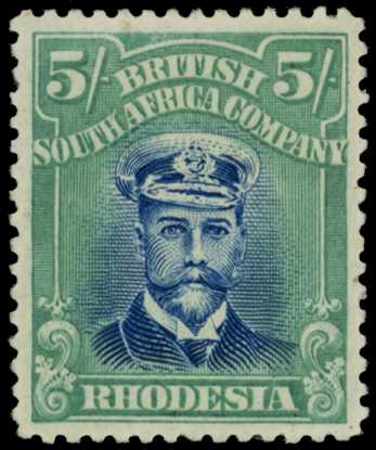 1922-3 5/- Head Die IIIB, perf 14, white...