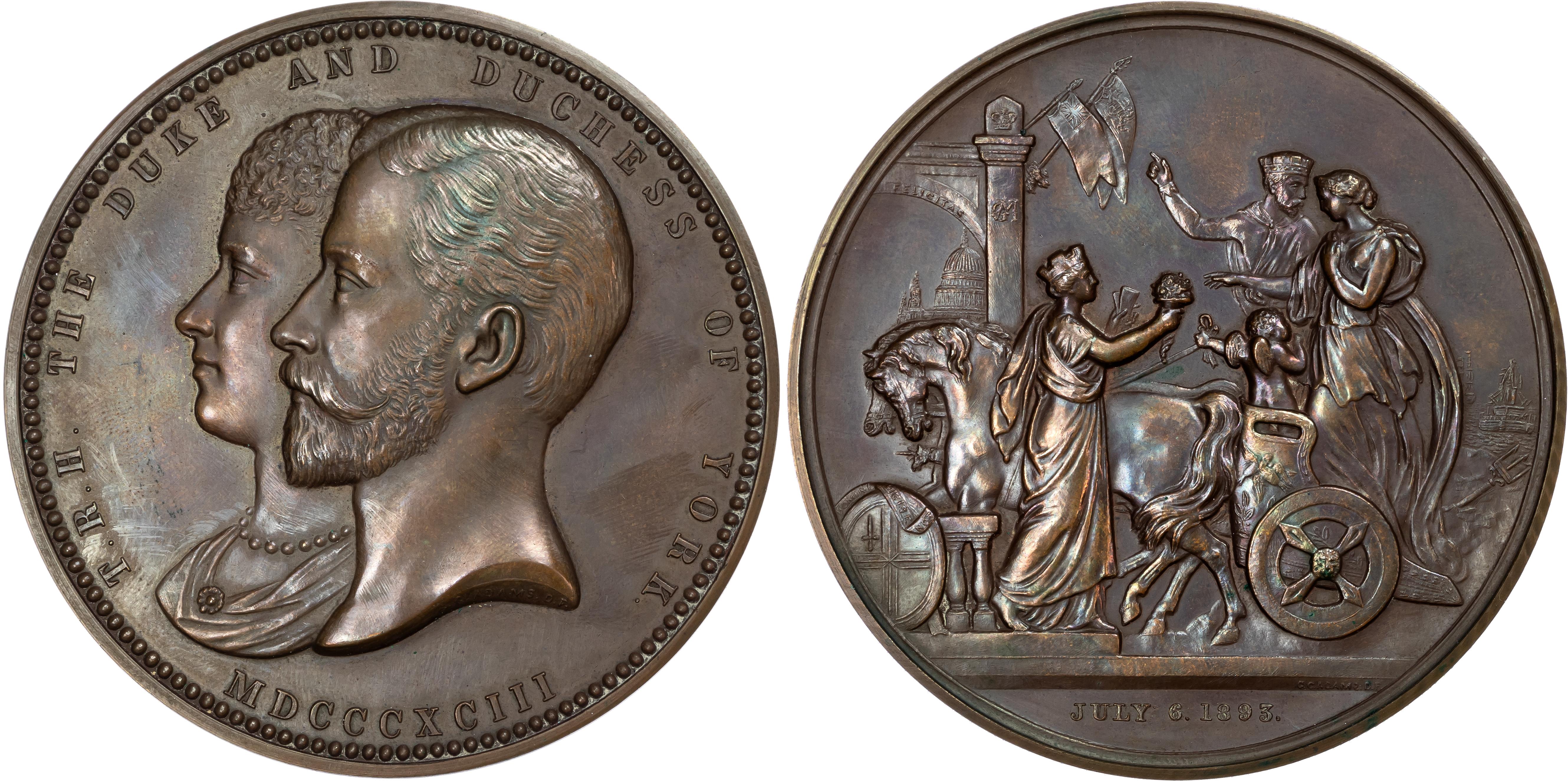 Duke and Duchess of York, Visit to the City of London, copper medal