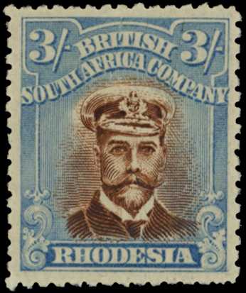1918-21 3/- Head Die IIIB, perf 14, toned...