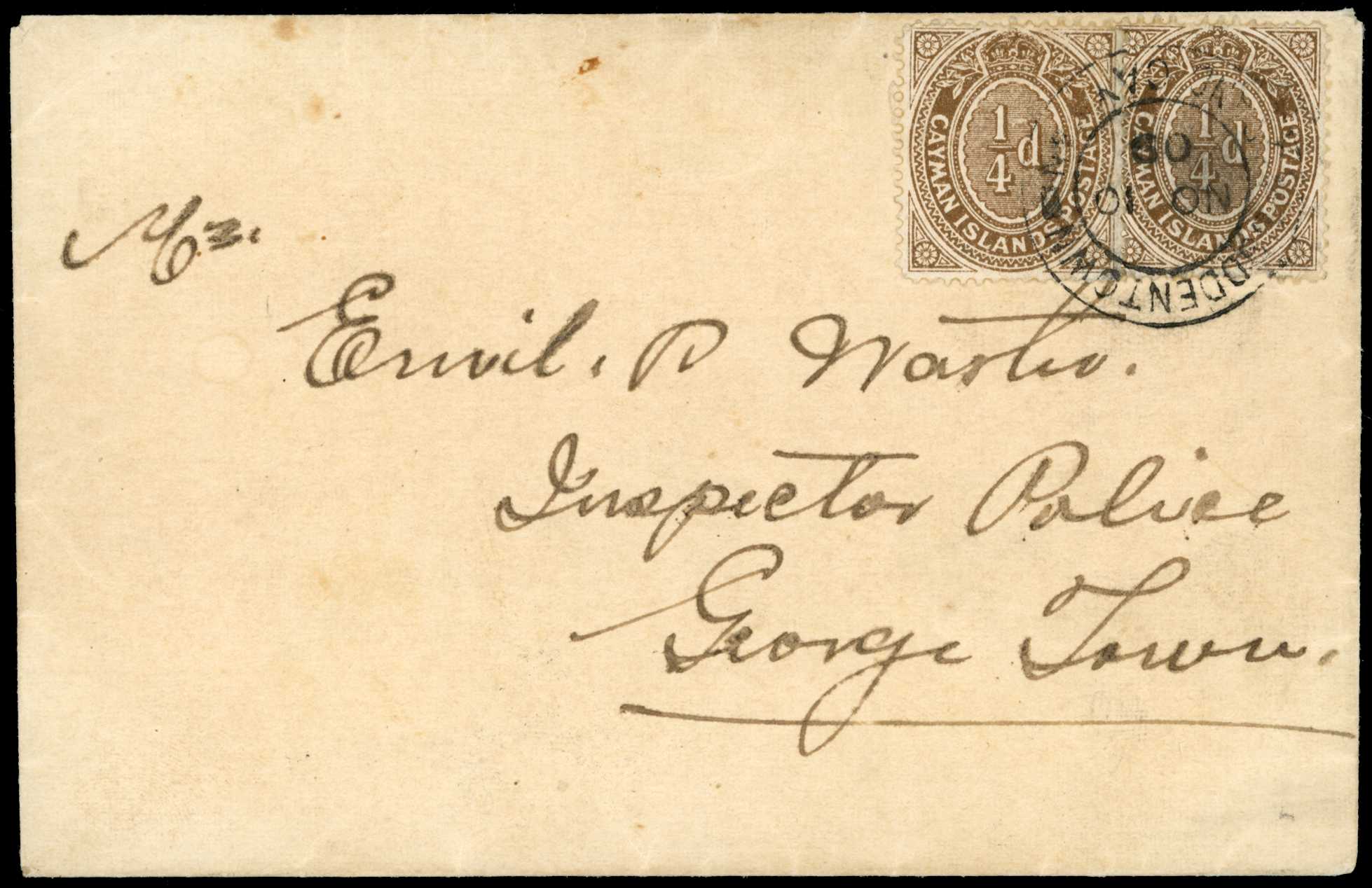 1909 Interesting example of local mail...