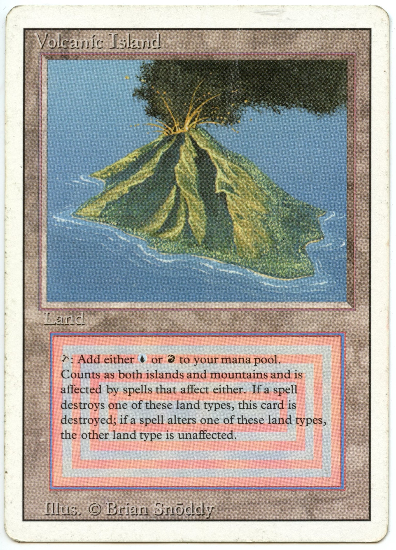 Magic The Gathering  - Volcanic Island  - Revised - Heavily Played