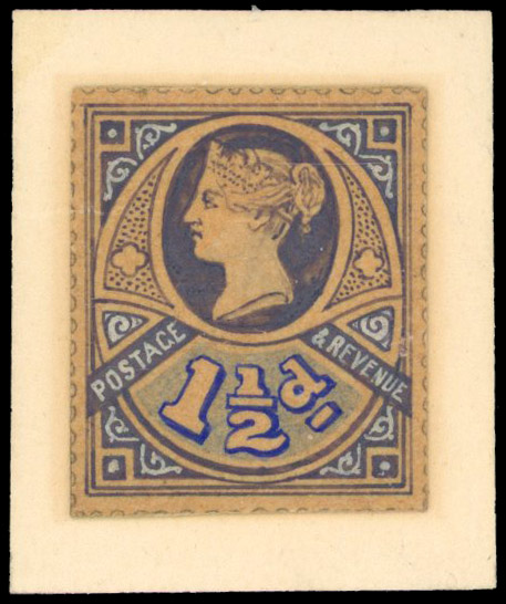 GB 1884-7 1½d hand-painted essay