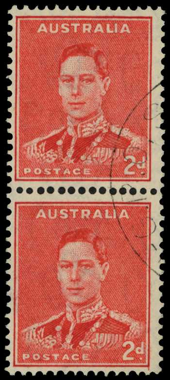 C of A Watermark: 1938-49 2d scarlet coil...