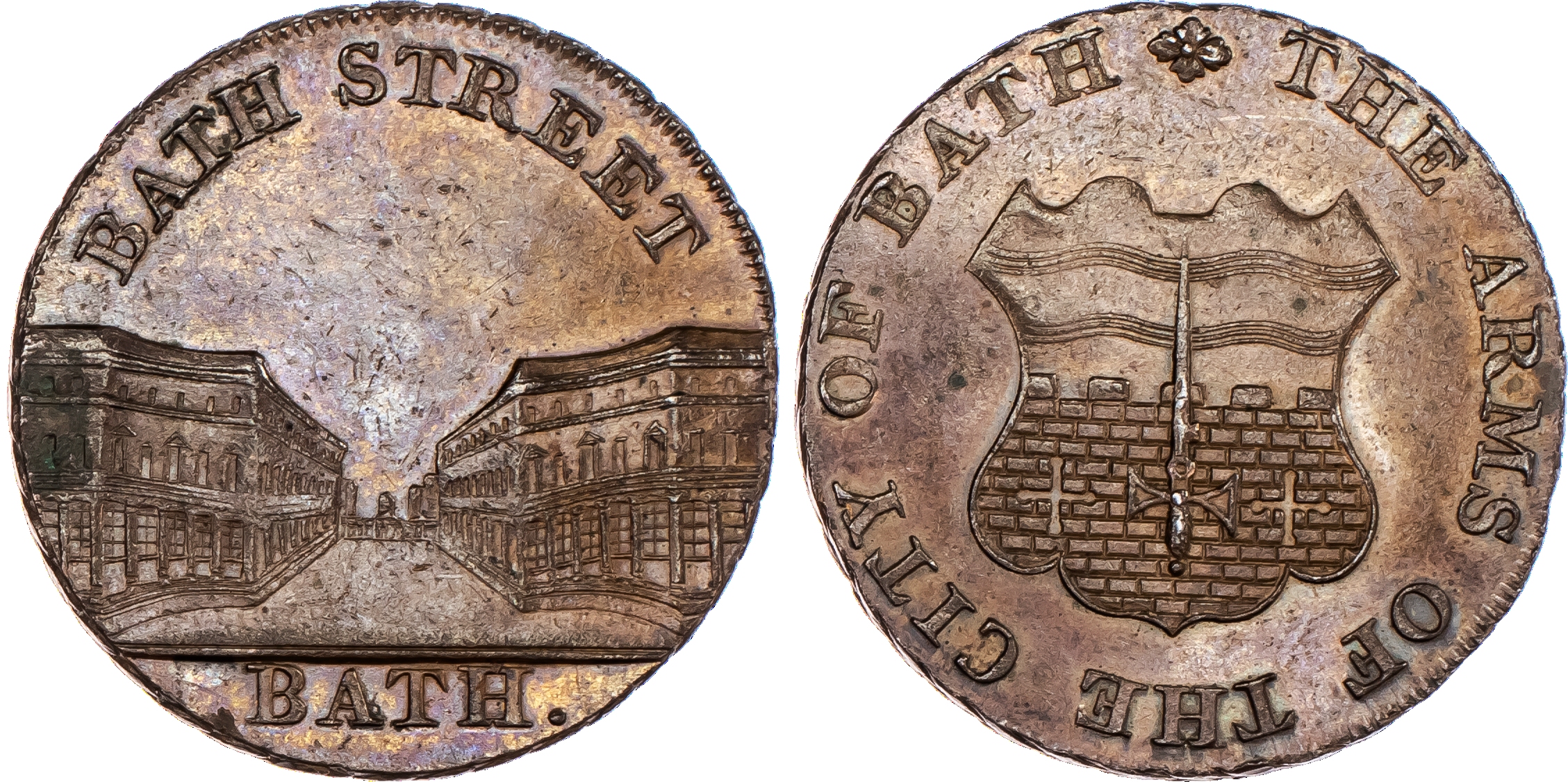 Bath, Kempson’s Halfpenny no date, Arms of...