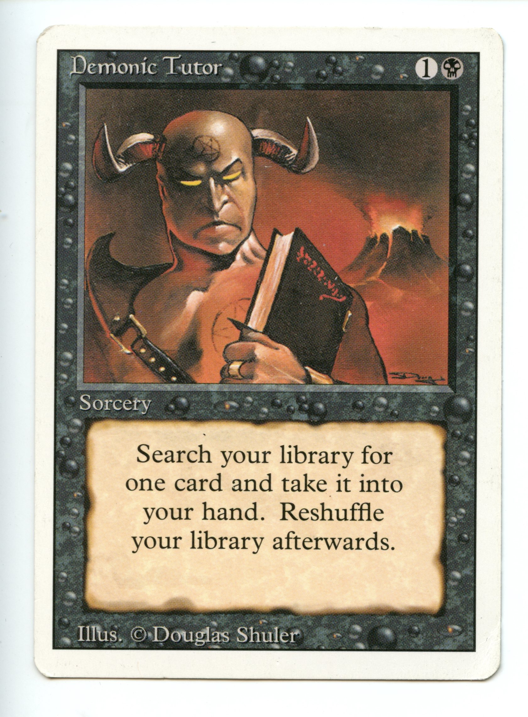 Magic The Gathering - Demonic Tutor - Revised - Moderately Played Condition