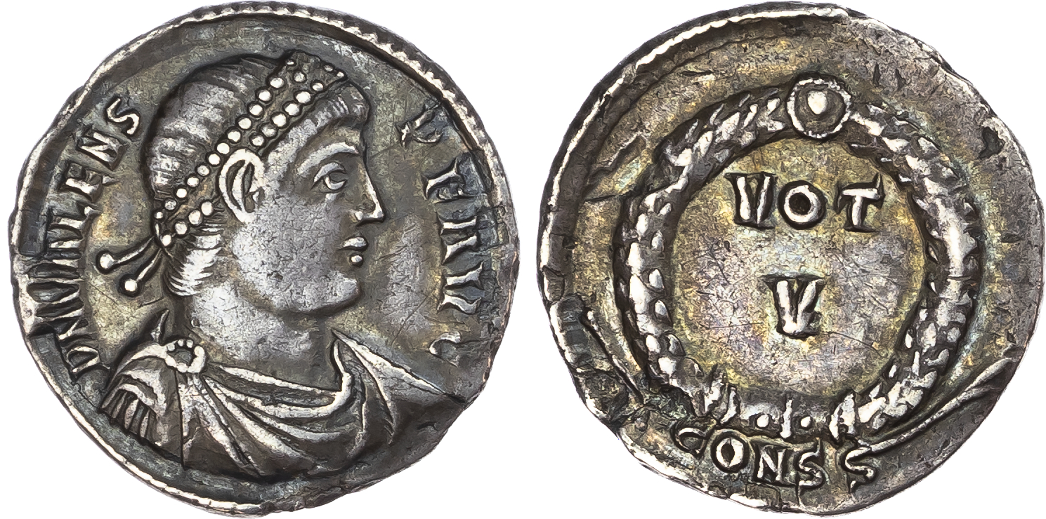 Valens (AD 364-378) AR Argenteus, Constantinople, 3rd Offi cina, AD 364-367, 3.52g.