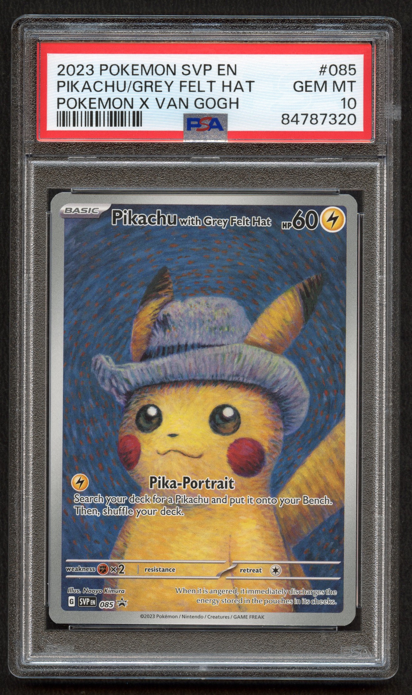 PSA10 Pikachu with Grey Felt Hat - SVP085 Black Star Promo