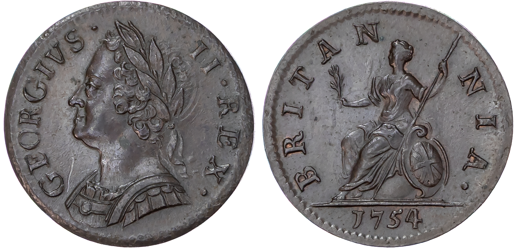 George II (1727-60), Farthing, 1754.