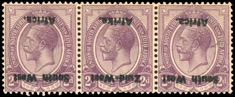 South West Africa SG 3a 1923 2d error overprinted inverted mint