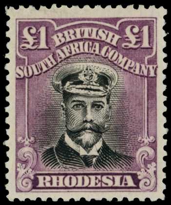 1922-4 £1 Head Die IIIB, perf 14, white...