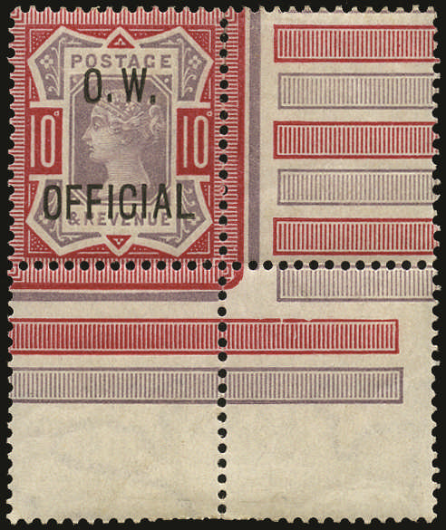 SGO35 1902 10d O.W. Official unmounted o.g.