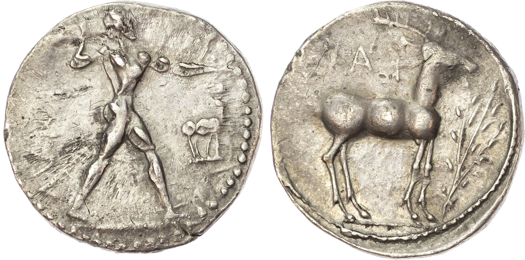 Bruttium, Kaulonia (c. 500-480 BC) AR Nomos, 8.19g. 