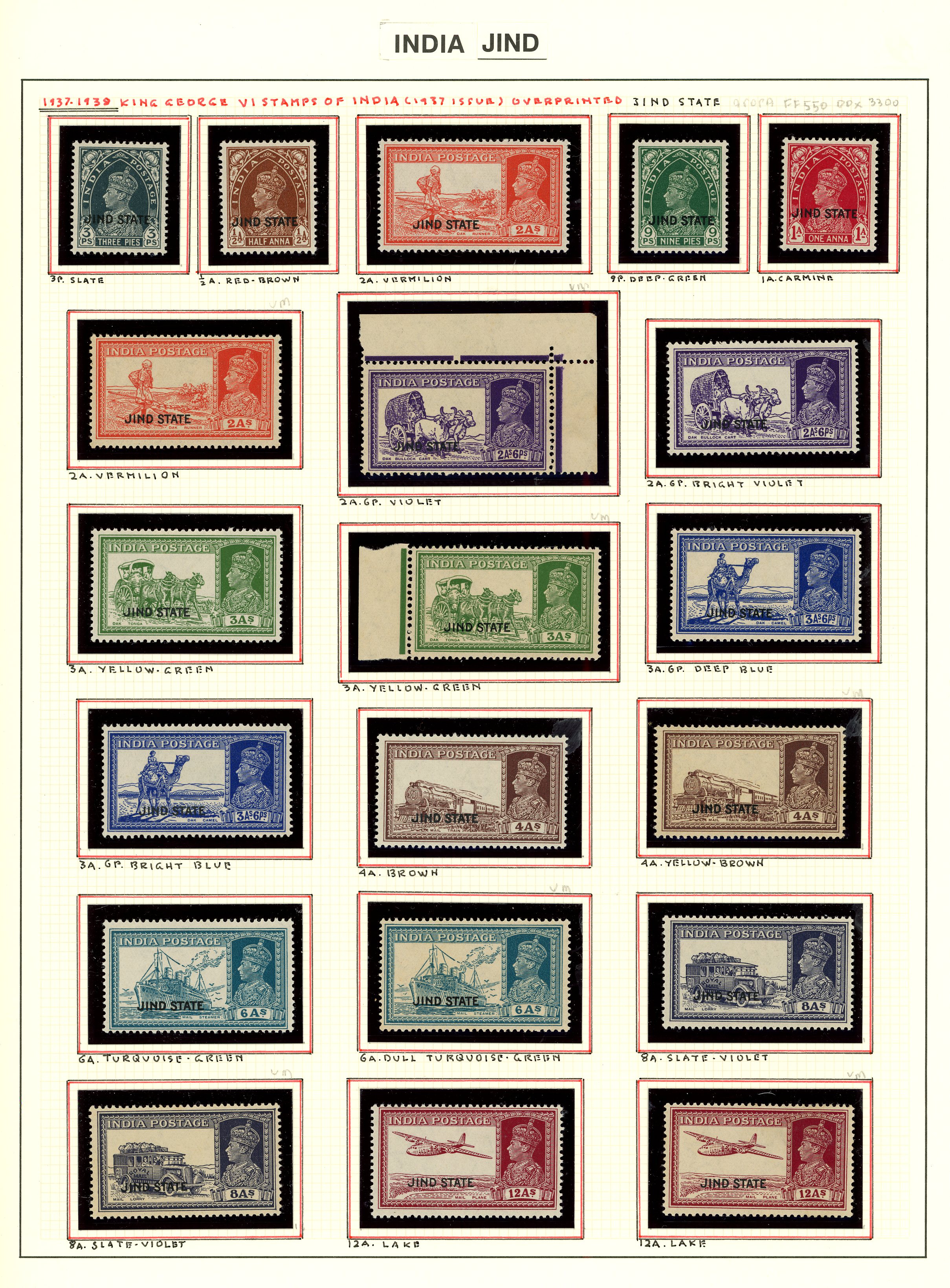 1927-43 mint collection (85) on leaves. 1937...