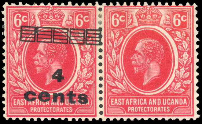 KUT SG 64d pair one without surcharge large part o.g. 