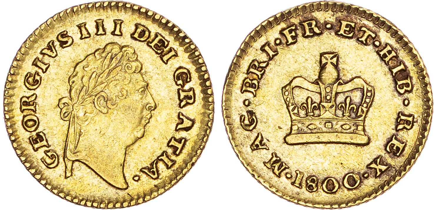 George III (1760-1820), AV Third Guinea, 1800. 