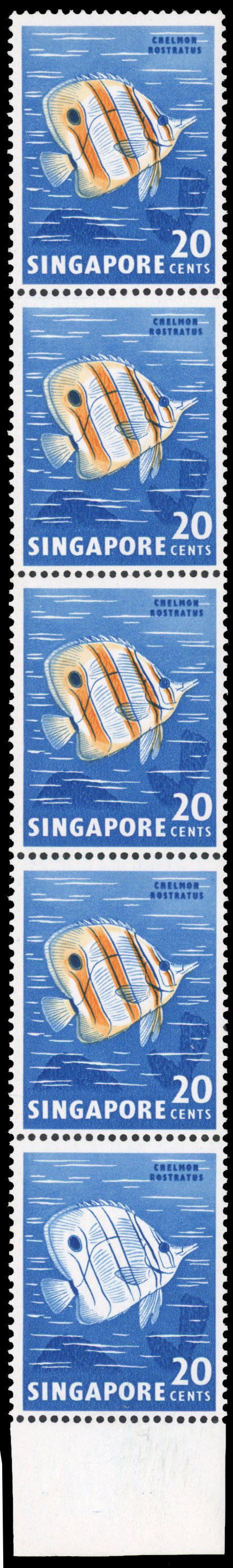 Singapore SG 71a strip mint