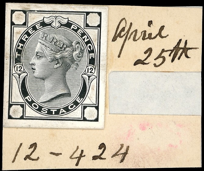 1874 3d Die proof Pl.12. Striking book