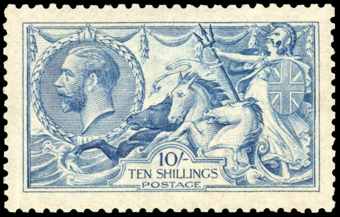 GB 1915 DLR 10s pale blue, unmounted mint, SG 413