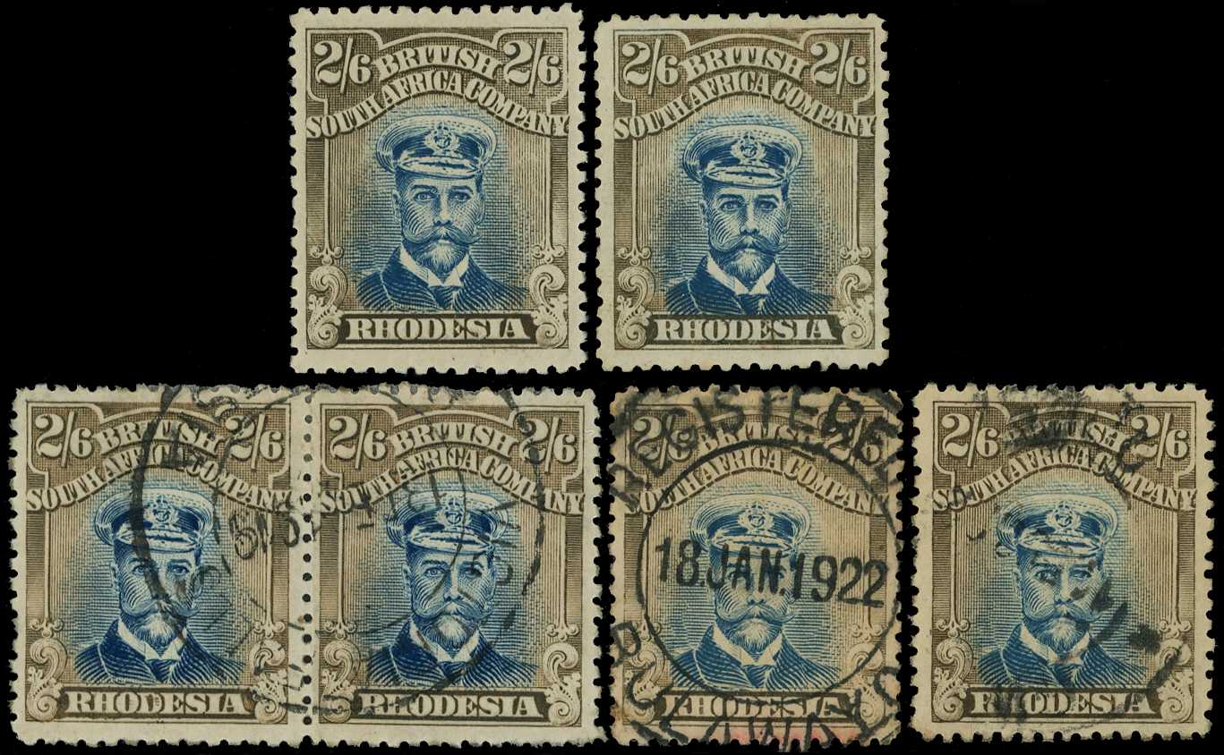 1918-21 2/6d Head Die IIIB, perf 14, toned...
