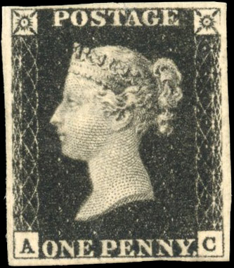 GB 1840 1d black Plate 6 unused