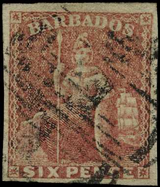 1858 pale rose red four good to large...