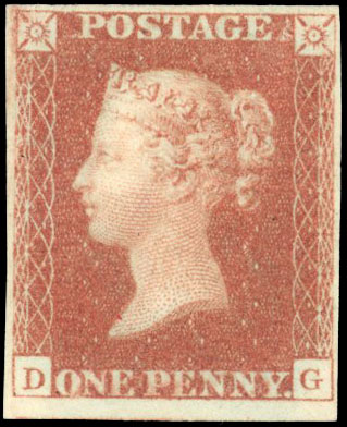 1841 1d Red-brown “Black plate” Pl.10. unused part o.g. (DG)