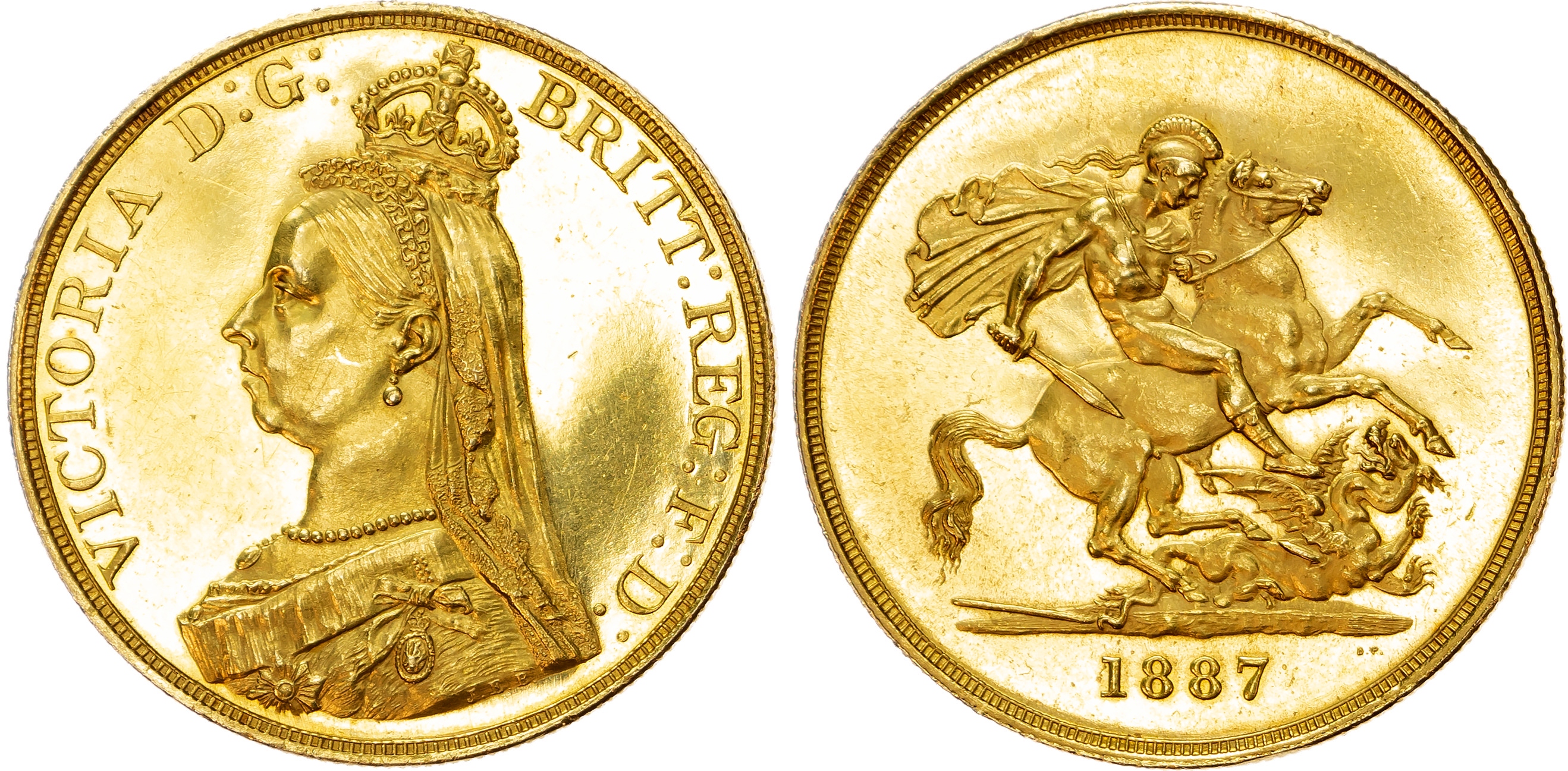 Victoria (1837-1901) Five Pound, 1887. Jubilee type 