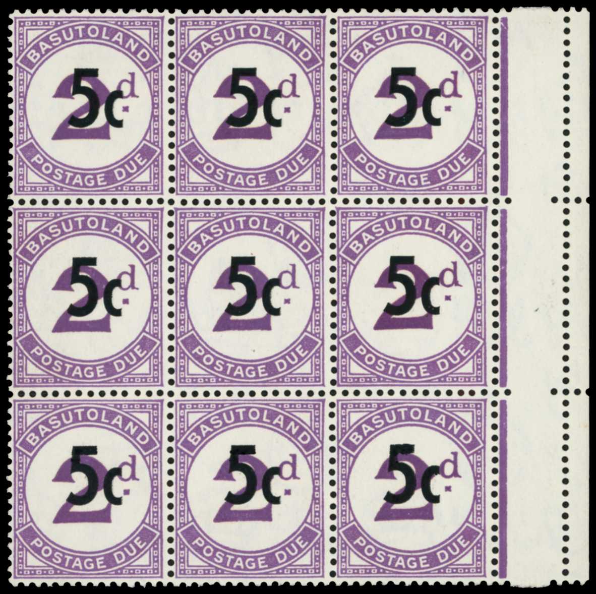 1961 POSTAGE DUE: 5c on 2d violet, right...