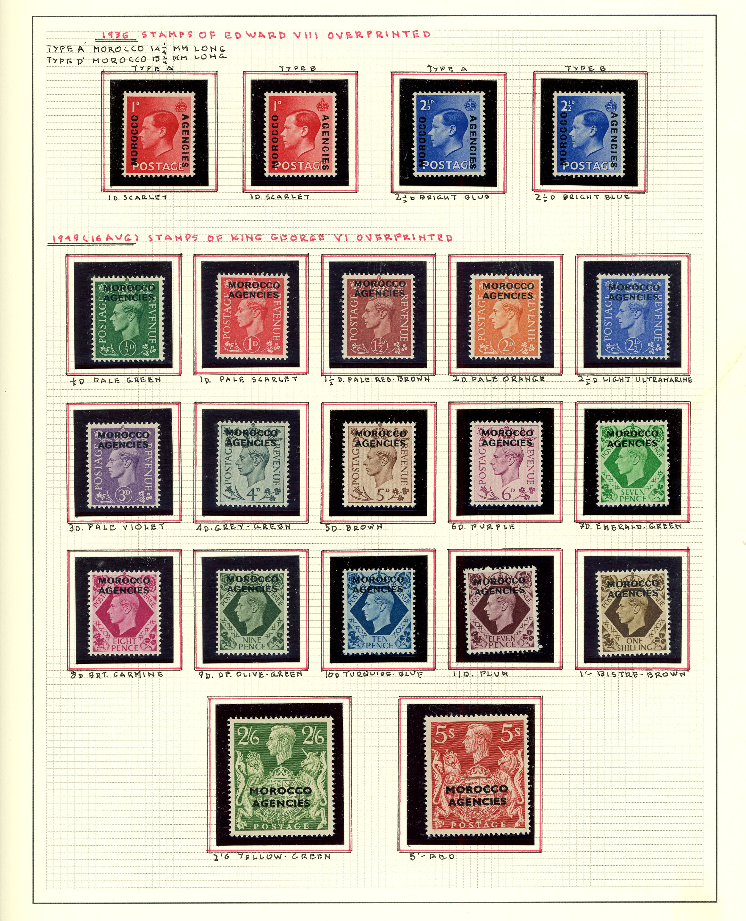 1936-50 mint collection (169) on leaves....