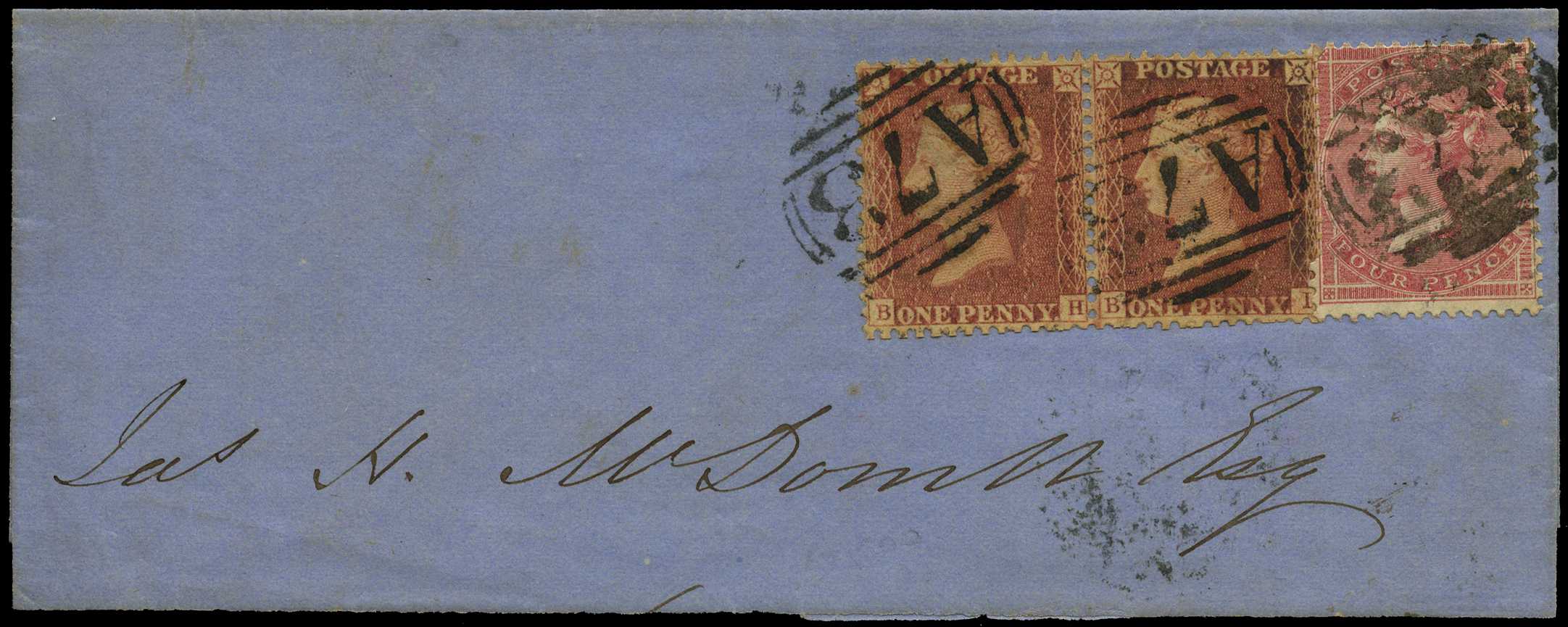 GB Used Abroad; Jamaica. 1859 (25 MR) piece...