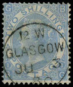 GB 1867  SG120b Pl.1 Used Milky blue example
