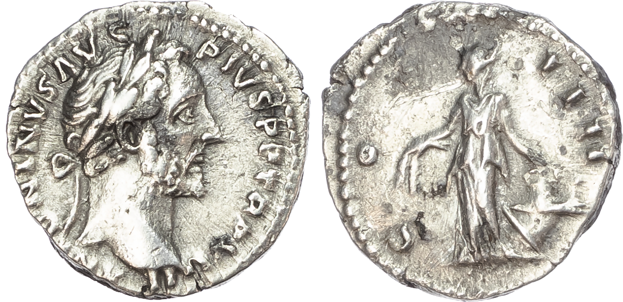 Antoninus Pius (AD 138-161) AR Denarius, Rome, AD 153-154, 3.04g.